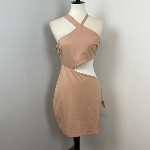 NWT super down Nude Cutout Mini Dress - Picture 4 of 9